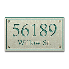 Radius Corner Rectangle Corian Address Plaque